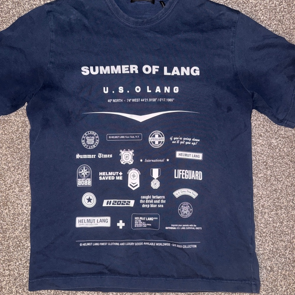Helmut Lang summer of lang Navy Graphic T-Shirt